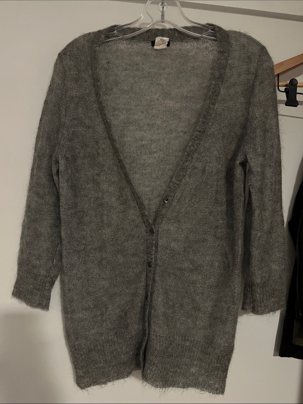 J. Crew Mohair and wool gray light fantastic sweater ! Med EUC